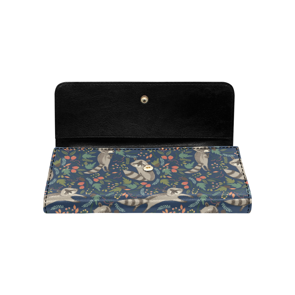 Raccoon Pattern Print Design A02 Women's Trifold Wallet