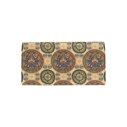 Calendar Aztec Pattern Print Design 02 Women's Trifold Wallet