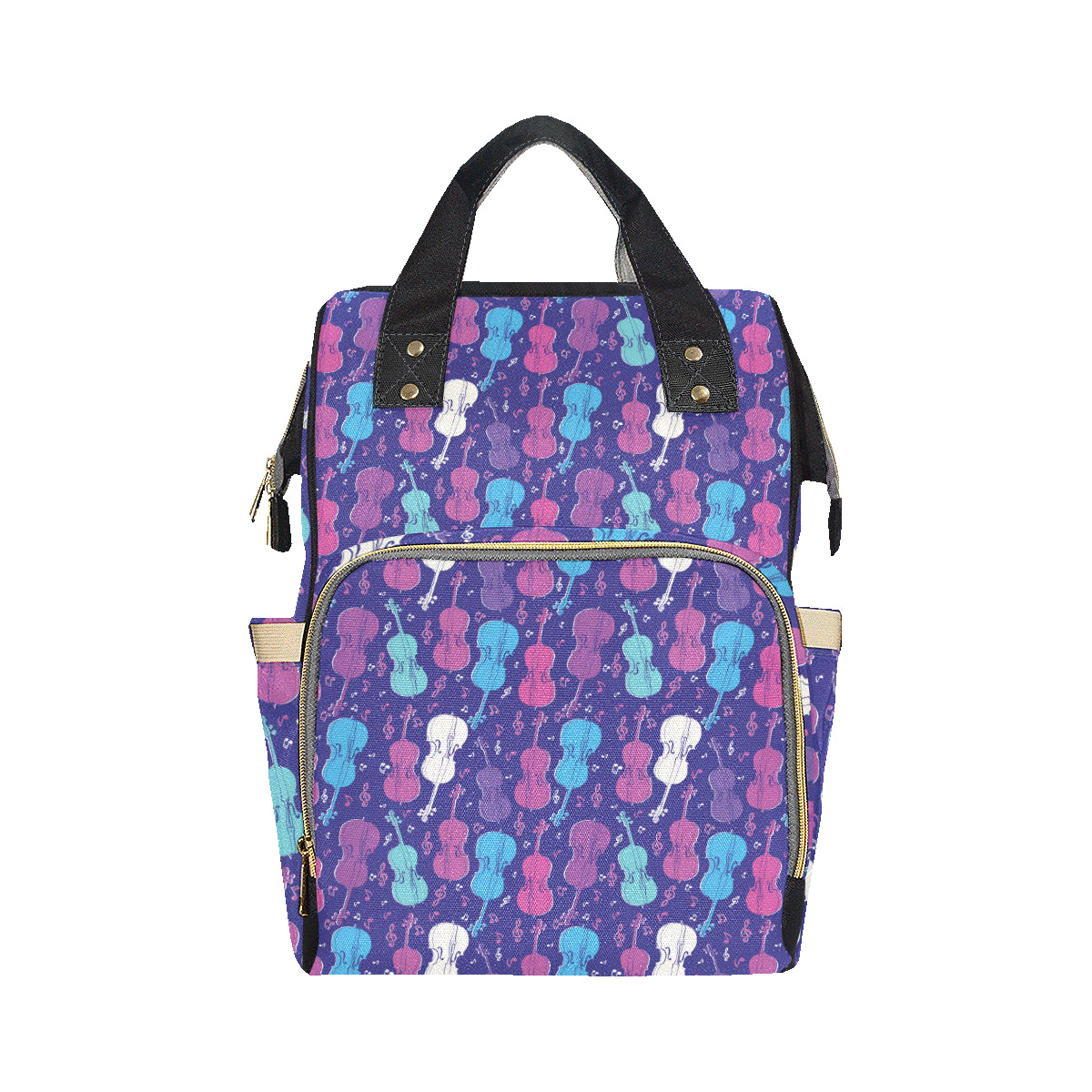 Cello Pattern Print Design 01 Diaper Bag Backpack