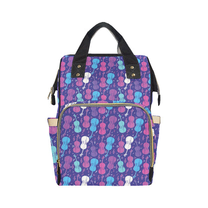 Cello Pattern Print Design 01 Diaper Bag Backpack