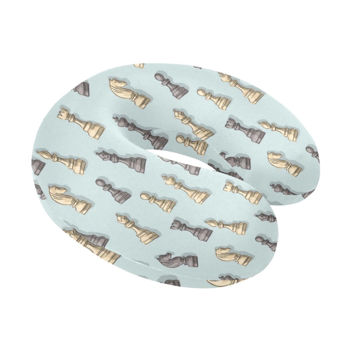 Chess Pattern Print Design 02 U-Shaped Travel Neck Pillow