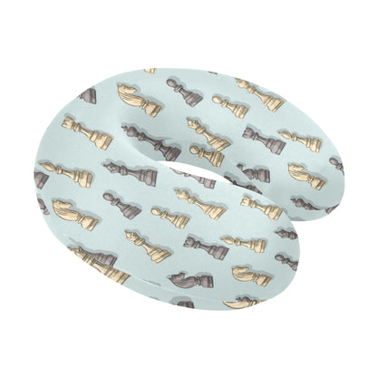 Chess Pattern Print Design 02 U-Shaped Travel Neck Pillow