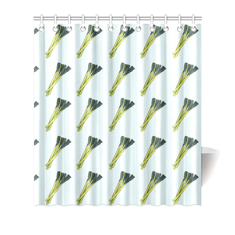Leek Pattern Print Design 03 Shower Curtain