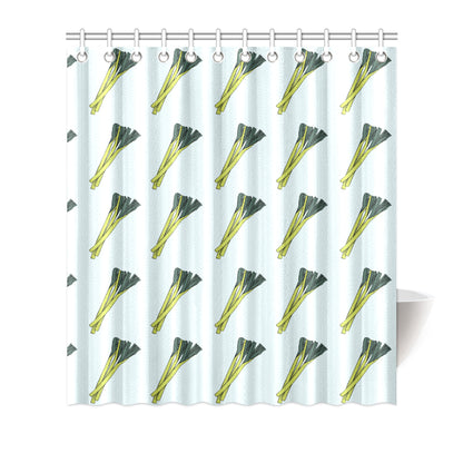 Leek Pattern Print Design 03 Shower Curtain