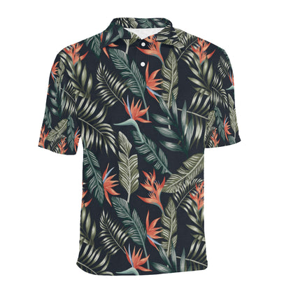 Bird Of Paradise Pattern Print Design BOP02 Men Polo Shirt