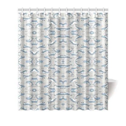 Narwhal Pattern Print Shower Curtain