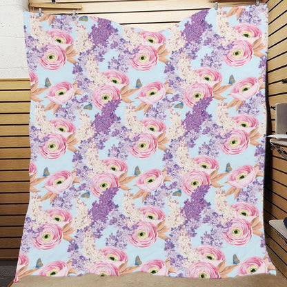 Lilac Pattern Print Design LI03 Premium Quilt