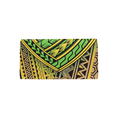 Polynesian Tribal Color Women's Trifold Wallet
