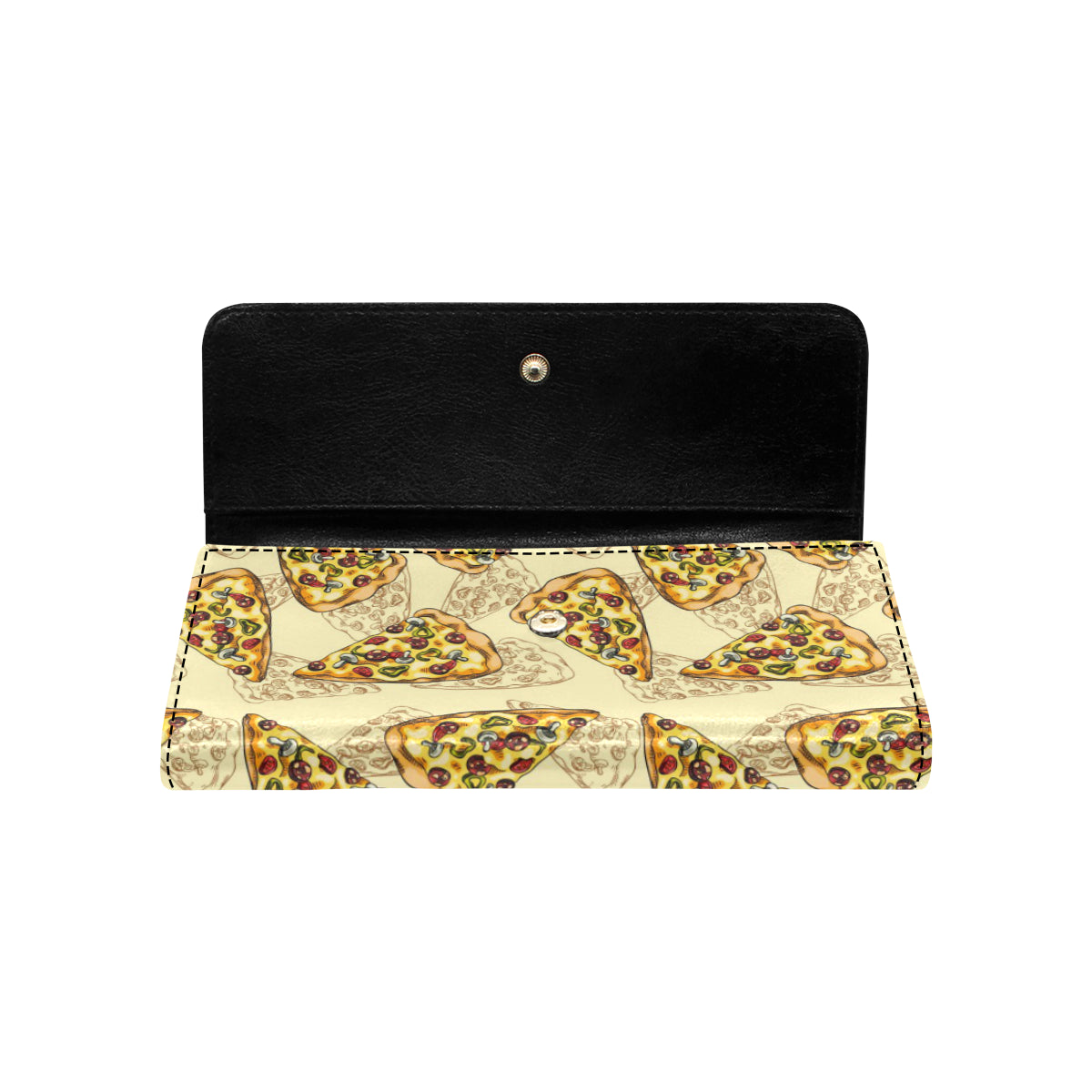 Pizza Pattern Print Design A01 Women's Trifold Wallet