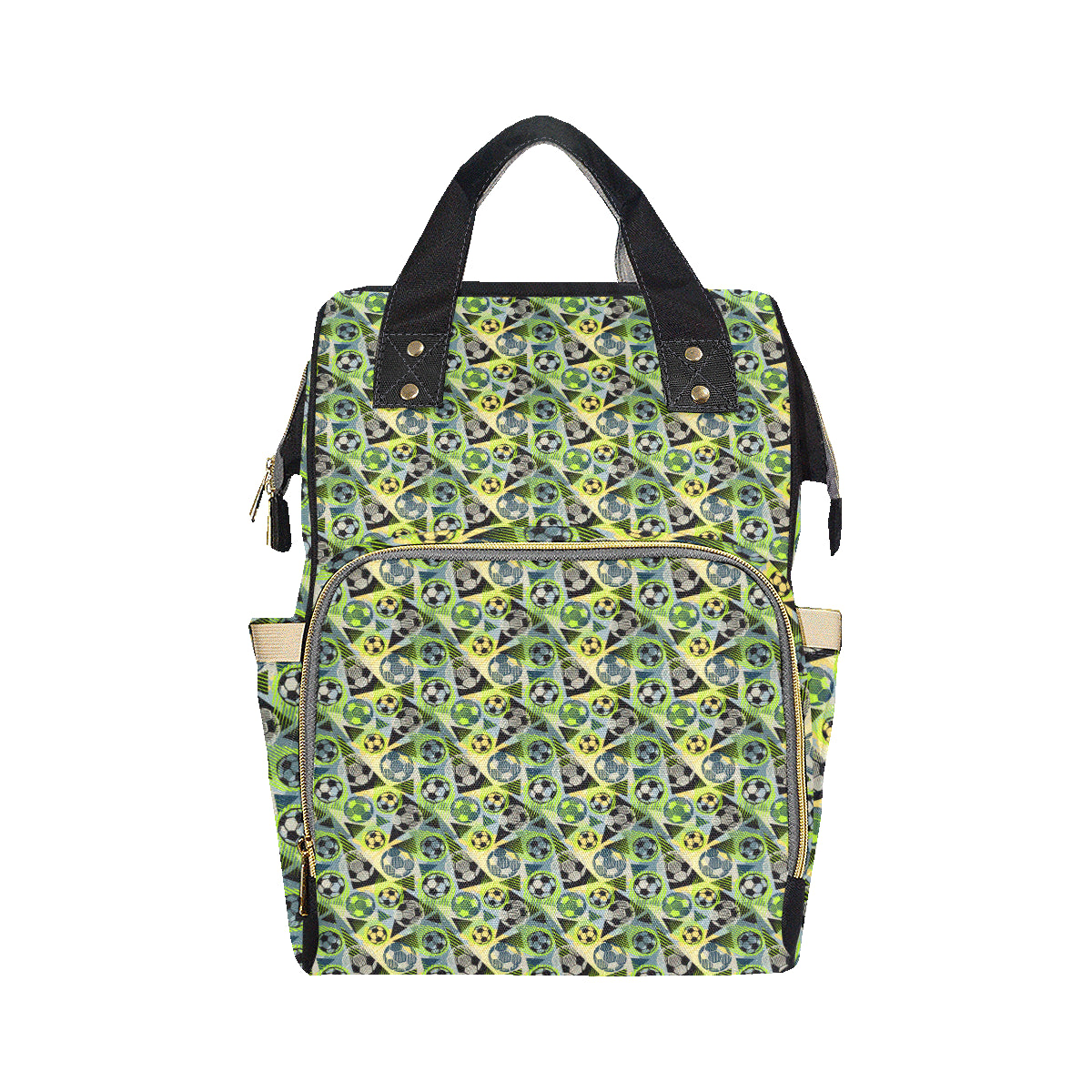 Soccer Ball Themed Print Pattern Diaper Bag Backpack