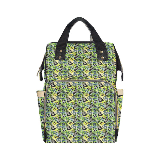 Soccer Ball Themed Print Pattern Diaper Bag Backpack