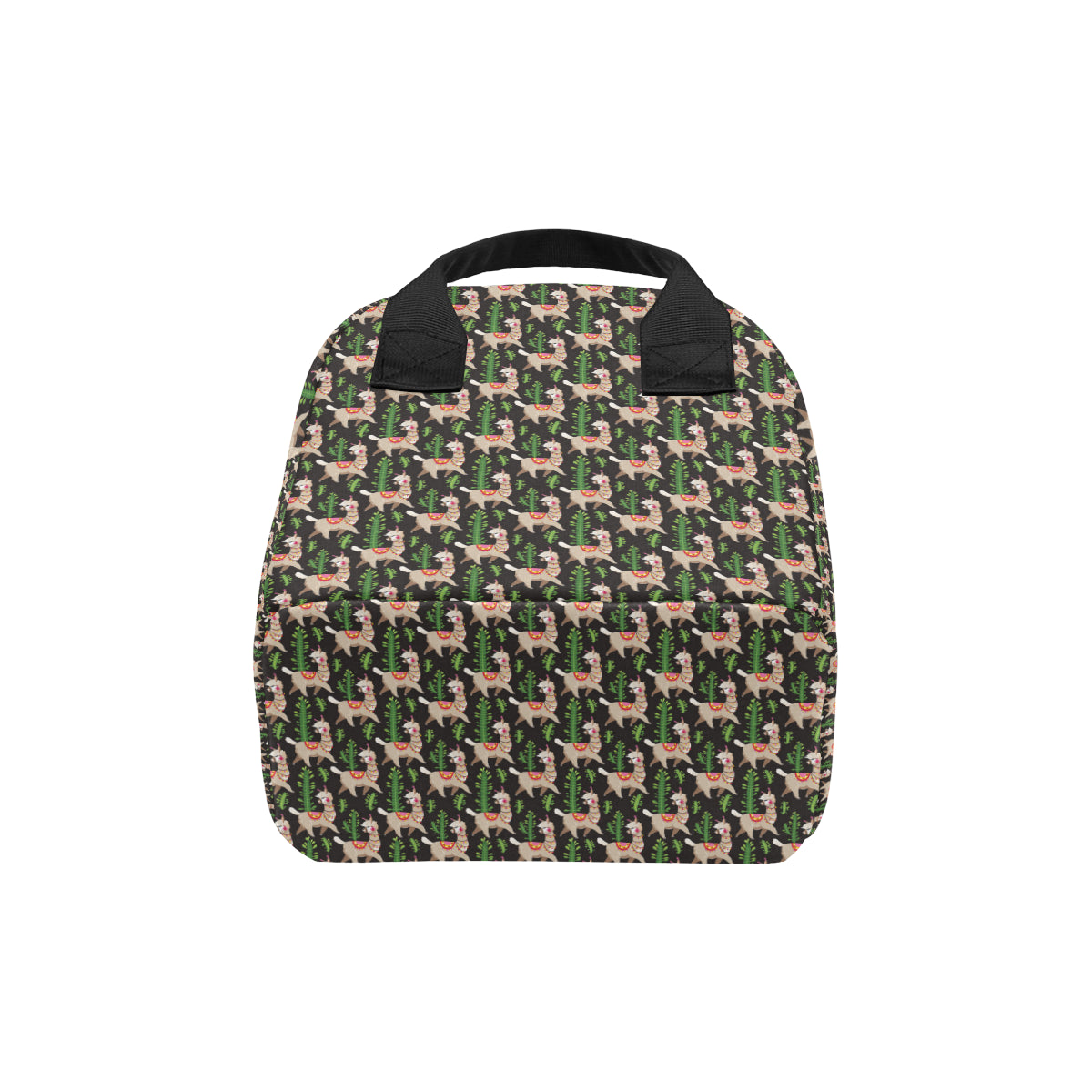 Alpaca Cactus Design Themed Print Insulated Lunch Bag