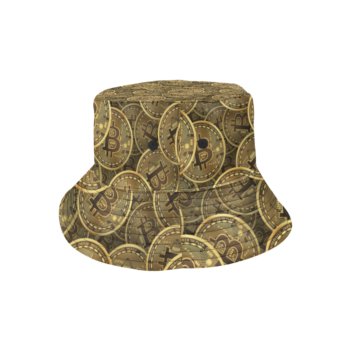 Bitcoin Pattern Print Design DO01 Unisex Bucket Hat