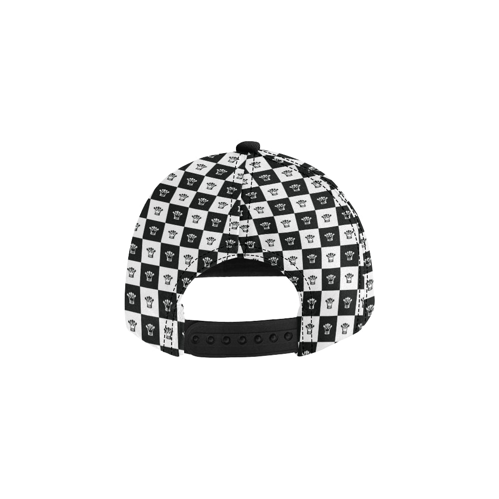 Checkered Flag Crown Pattern Snapback Cap