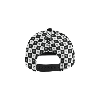 Checkered Flag Crown Pattern Snapback Cap