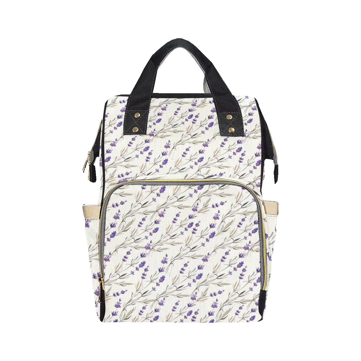 Lavender Pattern Print Design 01 Diaper Bag Backpack