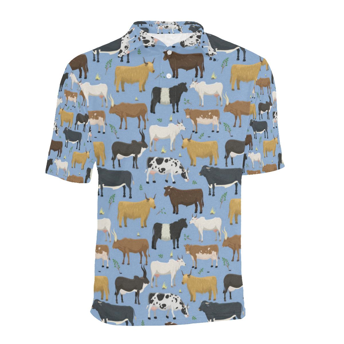 Cattle Pattern Print Design 02 Men Polo Shirt