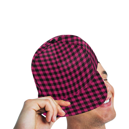 Pink Tartan Plaid Pattern Snapback Cap