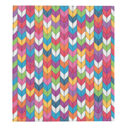 Knit Pattern Print Design 01 Premium Quilt