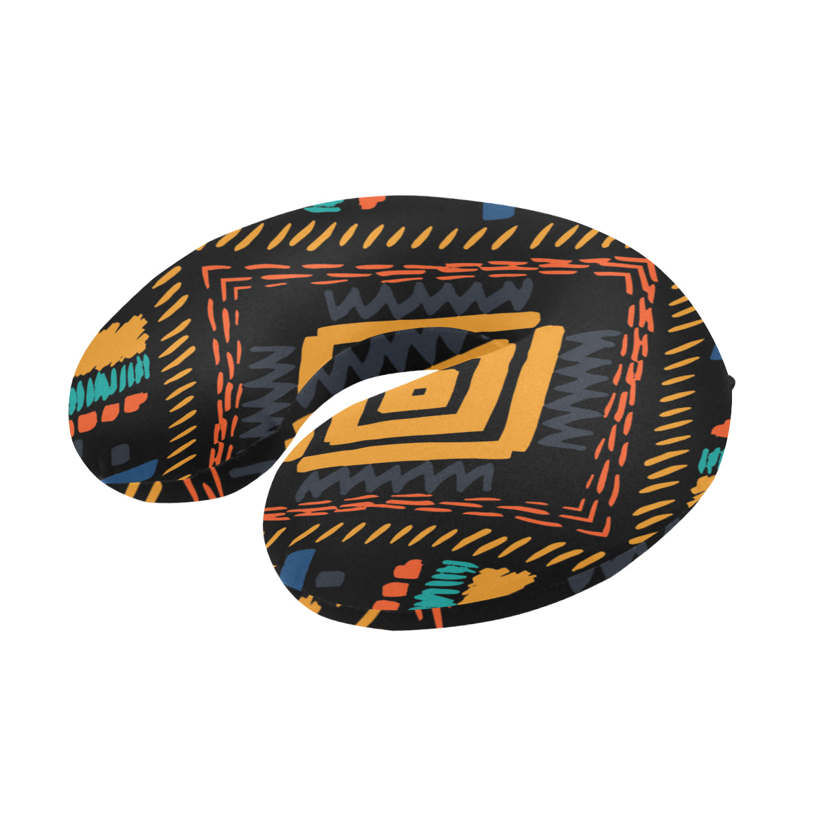 Kente Pattern Print Design 05 U-Shaped Travel Neck Pillow