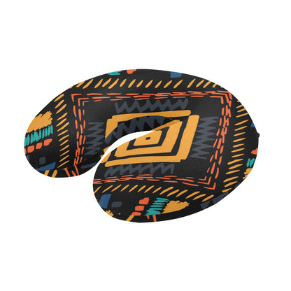 Kente Pattern Print Design 05 U-Shaped Travel Neck Pillow