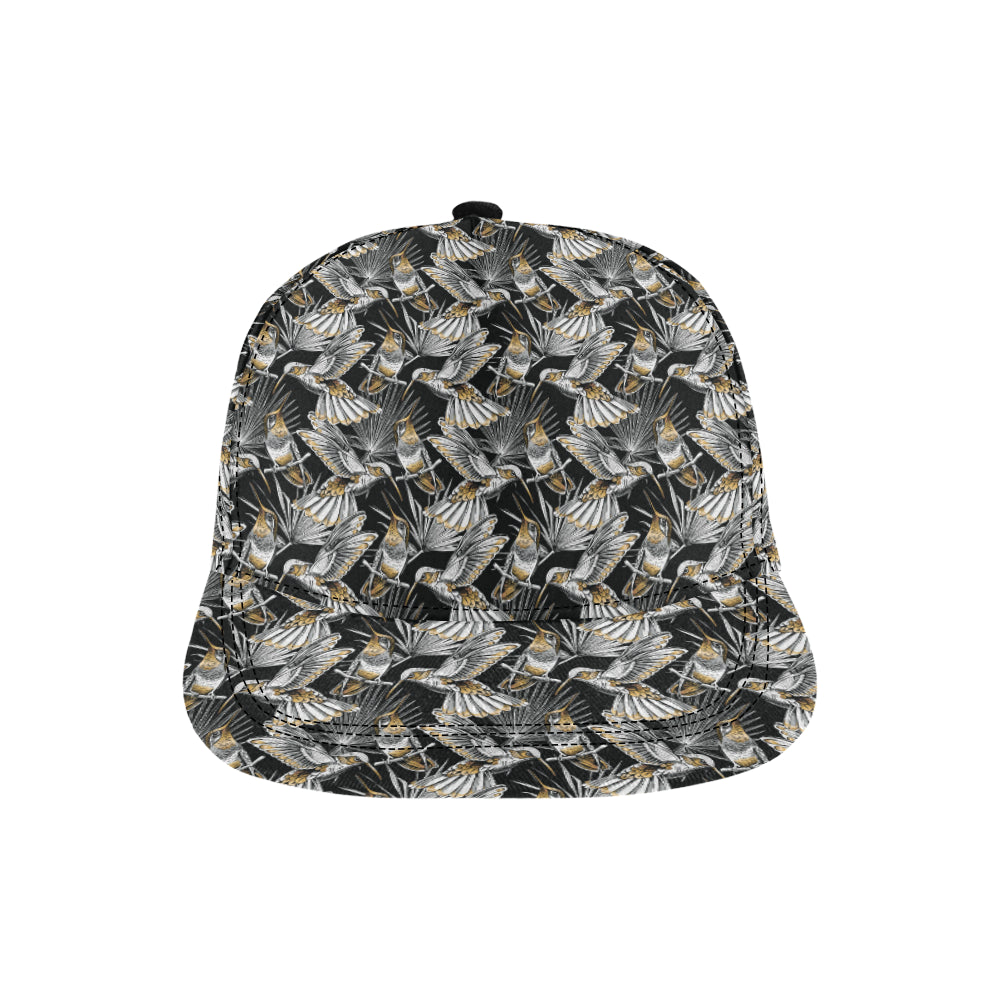 Hummingbird Gold Design Themed Print Snapback Cap