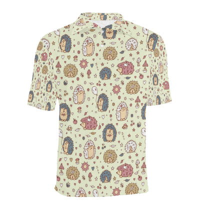 Hedgehog Cute Pattern Print Design 01 Men Polo Shirt