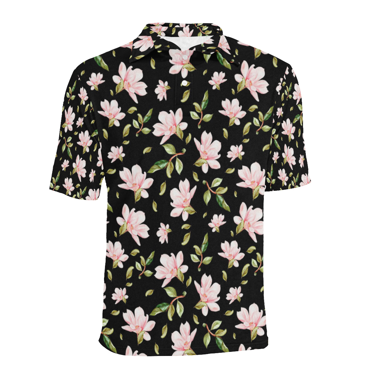 Magnolia Pattern Print Design MAG01 Men Polo Shirt