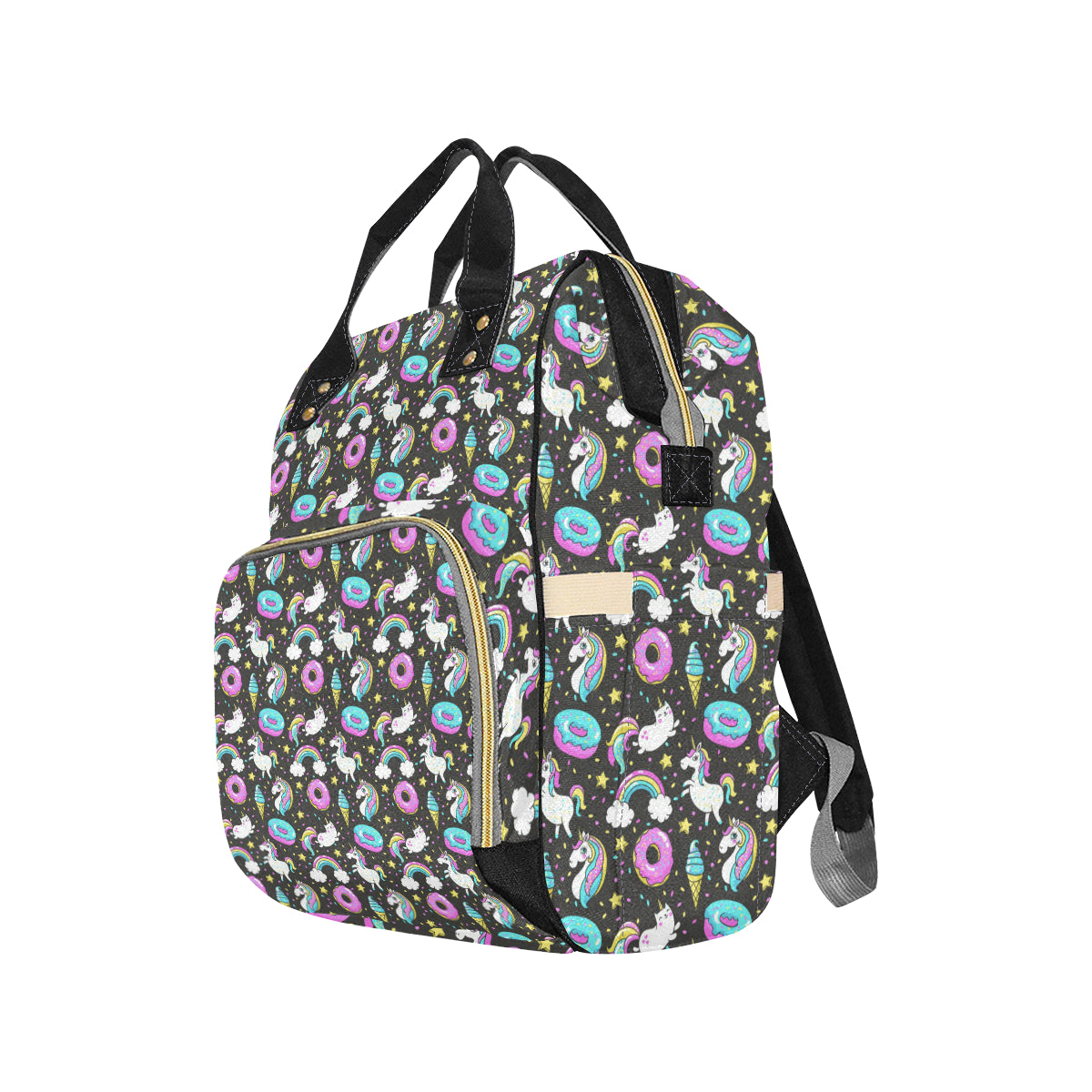 Donut Unicorn Pattern Print Design DN09 Diaper Bag Backpack