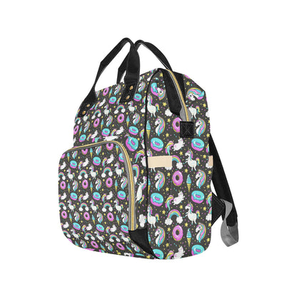 Donut Unicorn Pattern Print Design DN09 Diaper Bag Backpack