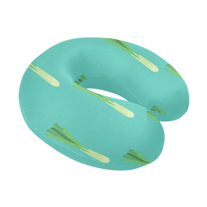 Leek Pattern Print Design 01 U-Shaped Travel Neck Pillow