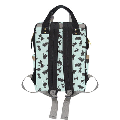 Black Cat Pattern Print Design 04 Diaper Bag Backpack