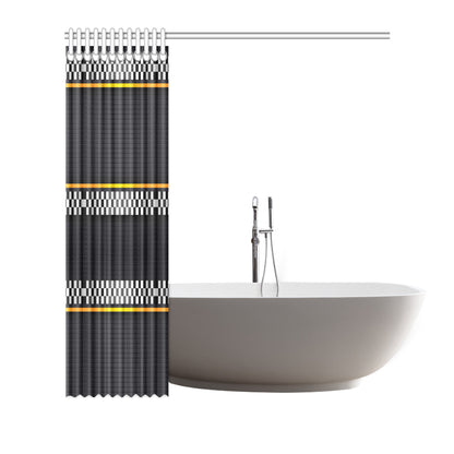 Checkered Flag Yellow Line Style Shower Curtain