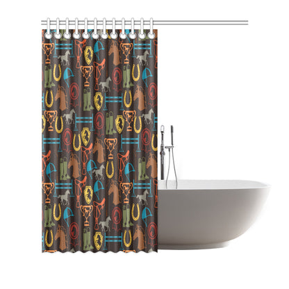 Equestrian Equipment Horse Colorful Shower Curtain