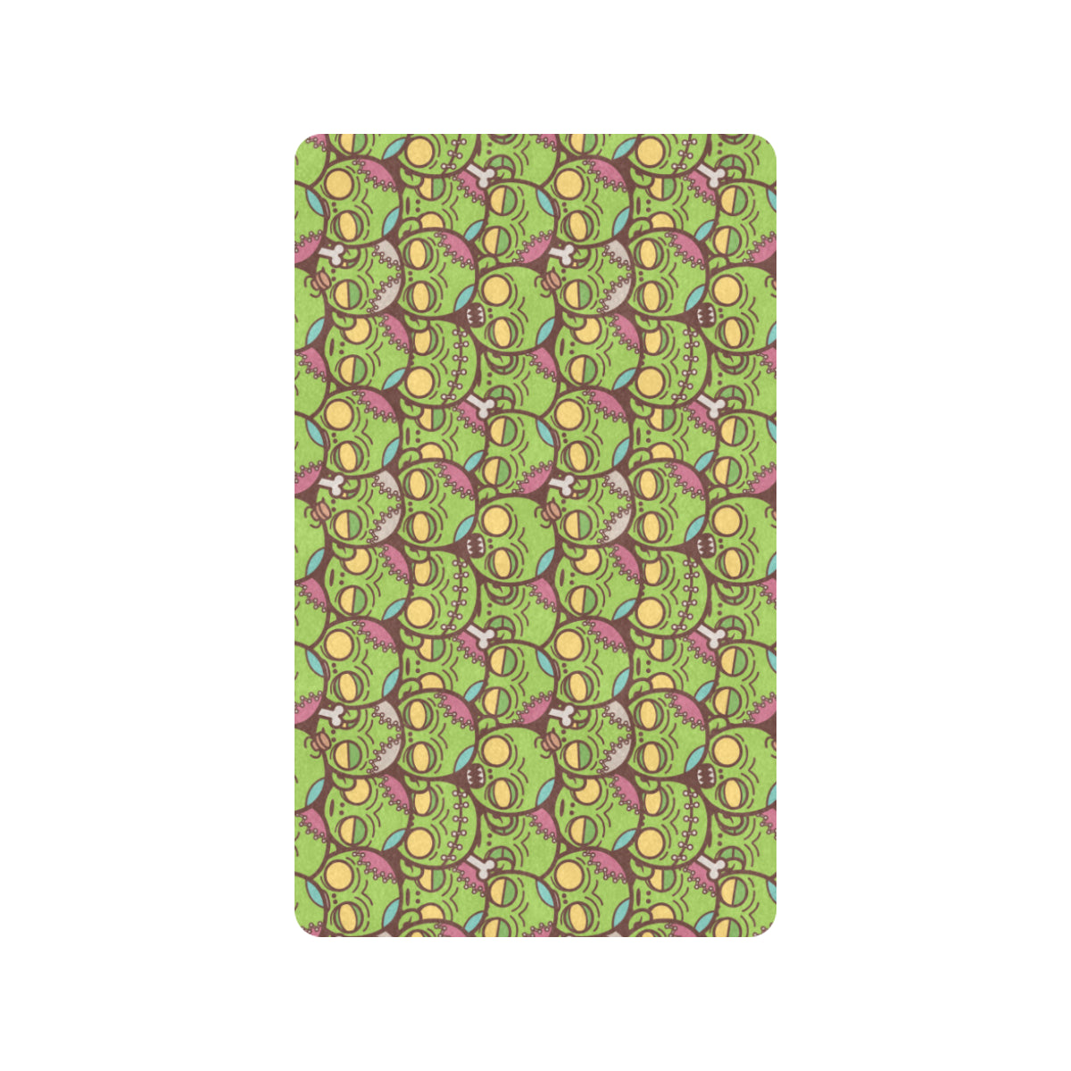 Zombie Head Design Pattern Print Rubber Doormat