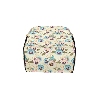 Pansy Pattern Print Design A02 Diaper Bag Backpack