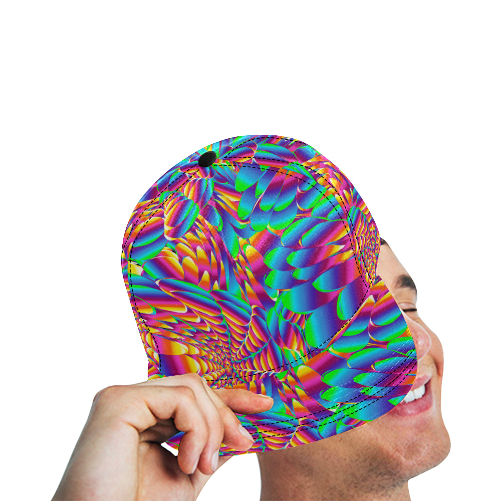 Psychedelic Trippy Pattern Snapback Cap