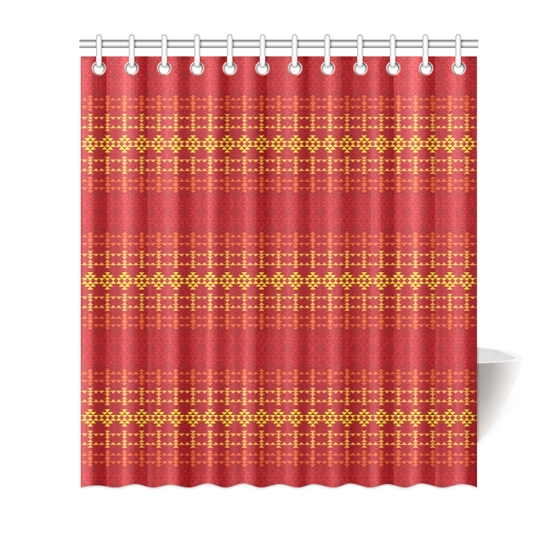 Southwest Red Gold Design Themed Print Shower Curtain
