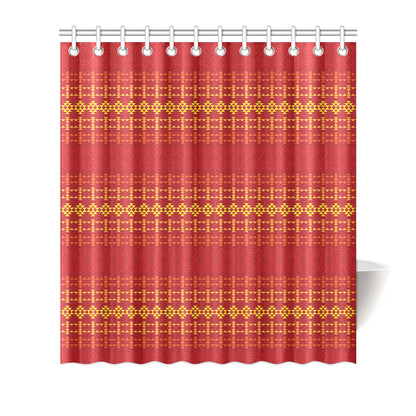 Southwest Red Gold Design Themed Print Shower Curtain