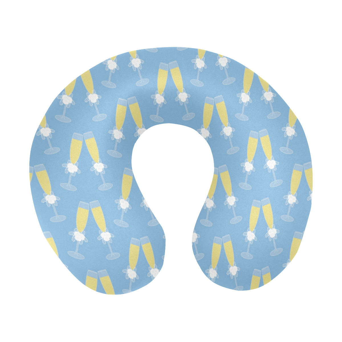 Champagne Pattern Print Design 06 U-Shaped Travel Neck Pillow