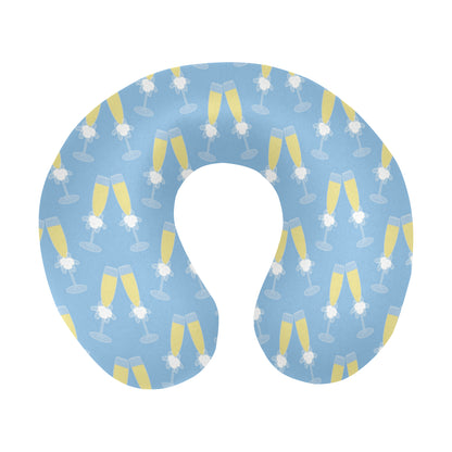 Champagne Pattern Print Design 06 U-Shaped Travel Neck Pillow