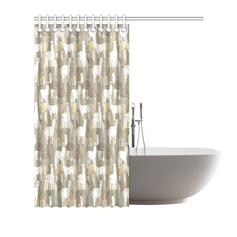 Alpaca Pattern Print Design 01 Shower Curtain