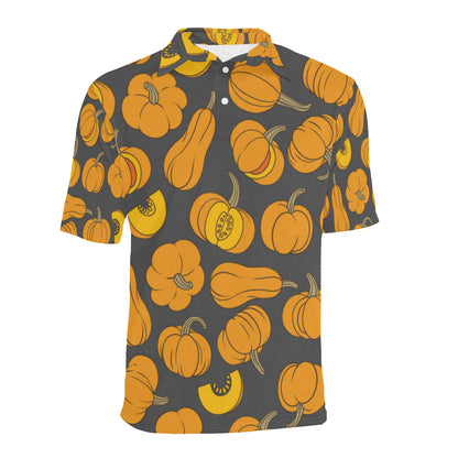 Pumpkin Pattern Print Design A03 Men Polo Shirt