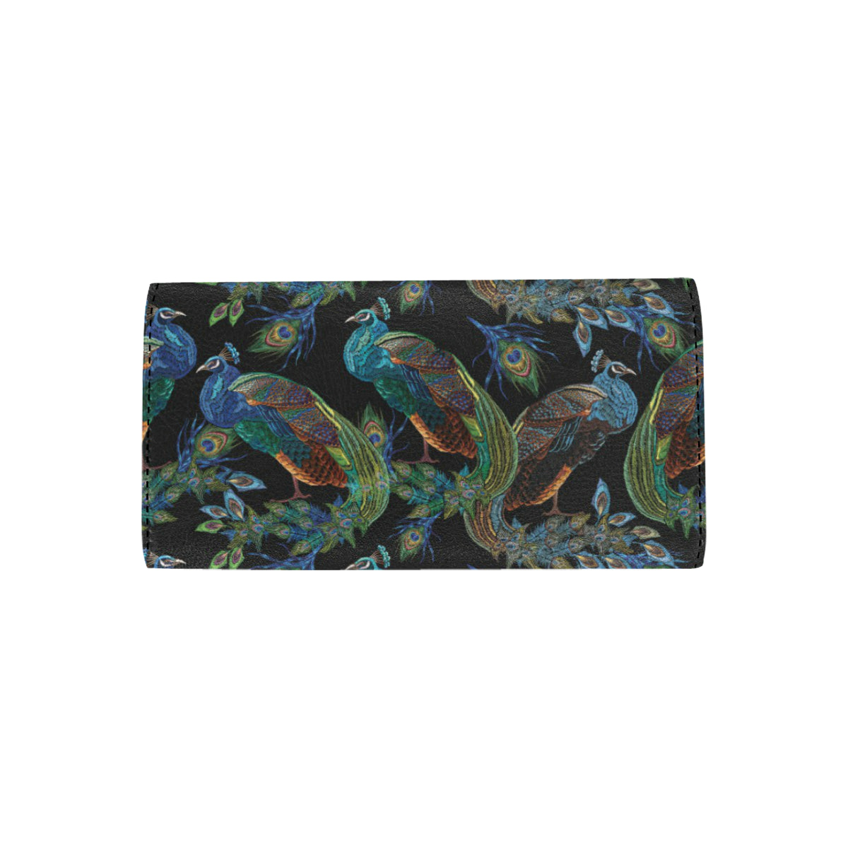 Peacock Pattern Print Design A04 Women's Trifold Wallet