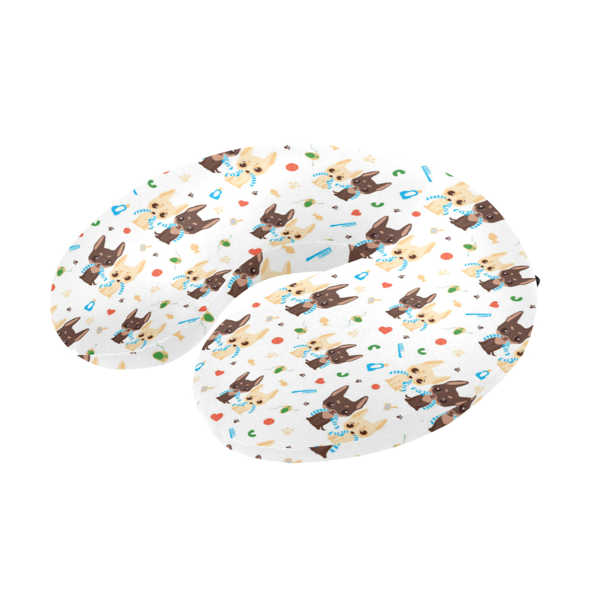 Chihuahua Pattern Print Design 06 U-Shaped Travel Neck Pillow