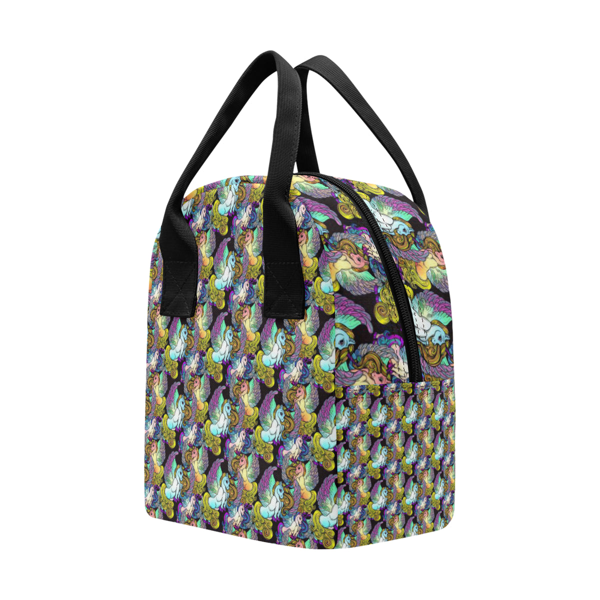 Unicorn With Wings Print Pattern Insulated Lunch Bag
