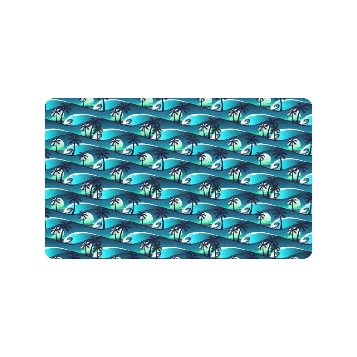Beach Wave Design Print Rubber Doormat