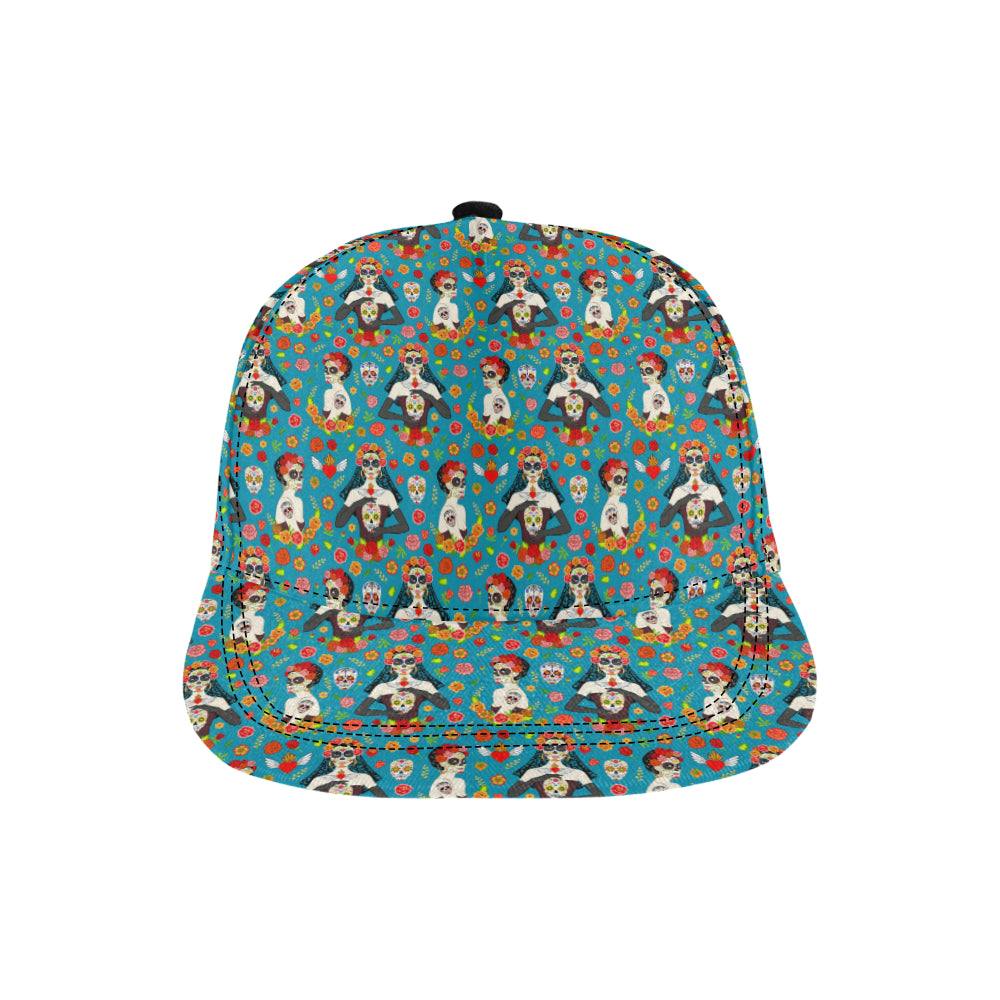 Day of the Dead Old School Girl Design Snapback Cap