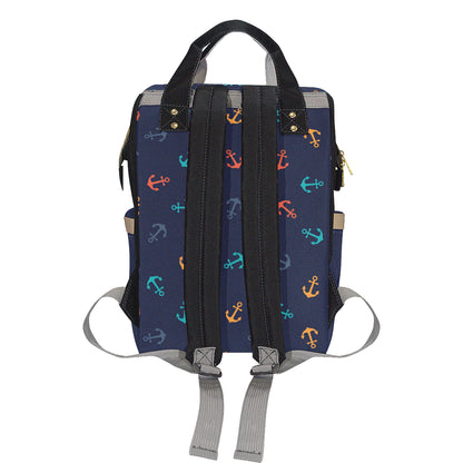 Anchor Pattern Print Design 05 Diaper Bag Backpack