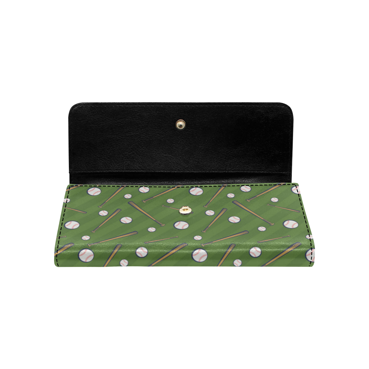 Baseball Pattern Print Design 02 Women's Trifold Wallet